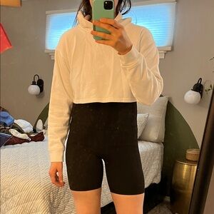 Lululemon All Yours White Cropped Hoodie size 10